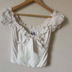 I.AM.GIA White Ruffled Women's Top Size S